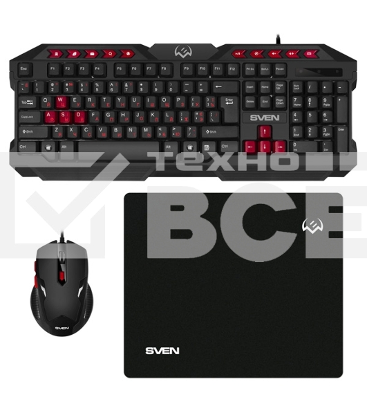 Набор SVEN GS-9200 игровые клавиатура, мышь и коврик