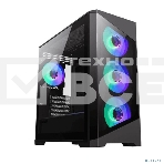 Компьютерный корпус mATX, без блока питания Gamemax Destroyer TGB mATX case, black, w/o psu, w/1xUSB3.0+2xUSB2.0, Combo Audio, w/3x12cm ARGB front fan (1xFN-12A-M6I, 2xFN-12A-S6I), w/1x12cm ARGB rear fan (FN, фото2