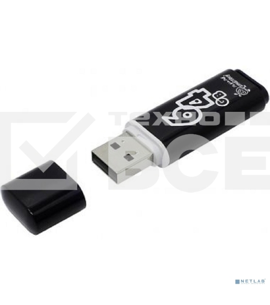 Флеш диск 64Gb USB Drive Smartbuy Glossy series Black (SB64GBGS-K)
