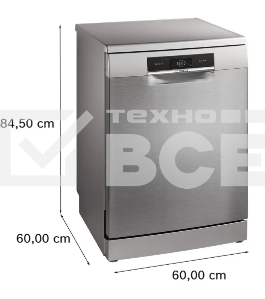 Посудомоечная машина Bosch SMS8ZDI86Q, серебристый, 60 см, 13 компл., 40 дБ, класс A+++