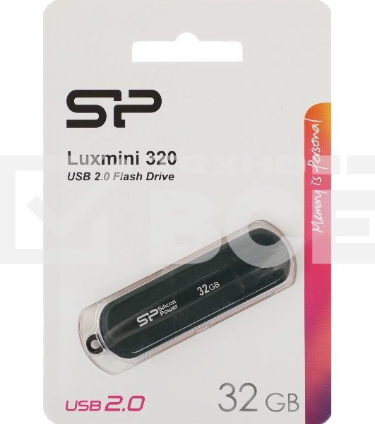Флешка USB 32Gb Silicon Power LuxMini 320, USB 2.0, Зеленый