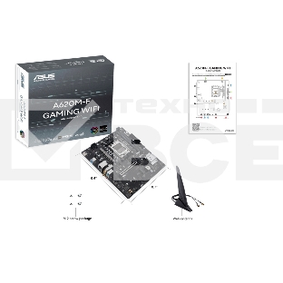 Материнская плата ASUS A620M-F GAMING WIFI, AM5, AMD A620, 2xDDR5, 2xM.2, 1xPCIe 4.0 x16, 1xHDMI, 1x2.5Gb LAN, Wi-Fi 6E, Bluetooth 5.3, 2xUSB-A 5Gbps, 2xUSB-A 2.0, 3x3.5 мм, 7.1, mATX