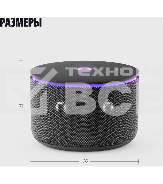 Умная колонка Яндекс Станция Мини 3 Про с Алисой, Zigbee, черный, YNDX-00059BLK