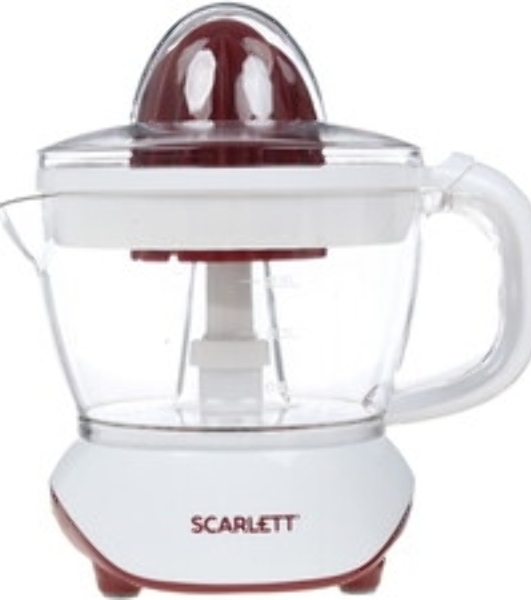 Соковыжималка Scarlett SC-JE50C06 белый/коричневый, цитрусовая, 25 Вт, 700 мл, механическое