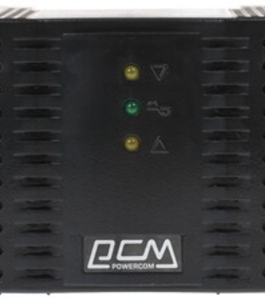 Стабилизатор напряжения Powercom Voltage Regulator, 3000VA, Black, Schuko