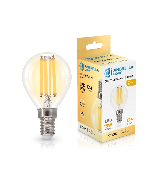 Лампа светодиодная 451533 Filament LED P45 15W E14 2700K 220-240V
