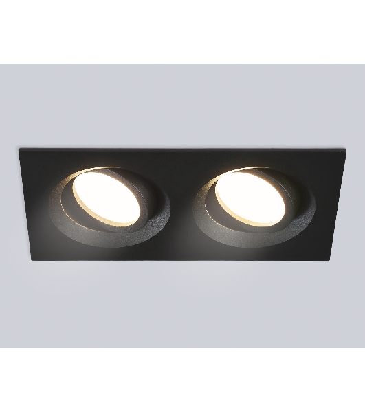 Встраиваемый поворотный точечный светильник Ambrella light TN102746/2 BK черный IP20 GU5.3/2 180*95*25