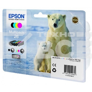 Картридж струйный Epson C13T26164010 черный/голубой/желтый/пурпурный набор карт. (200 стр 17 мл ) для Epson XP-600/605/700/710/800