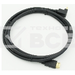 Кабель HDMI 2м, 19pin to 19pin, 1 угловой разъем, черный , фото2