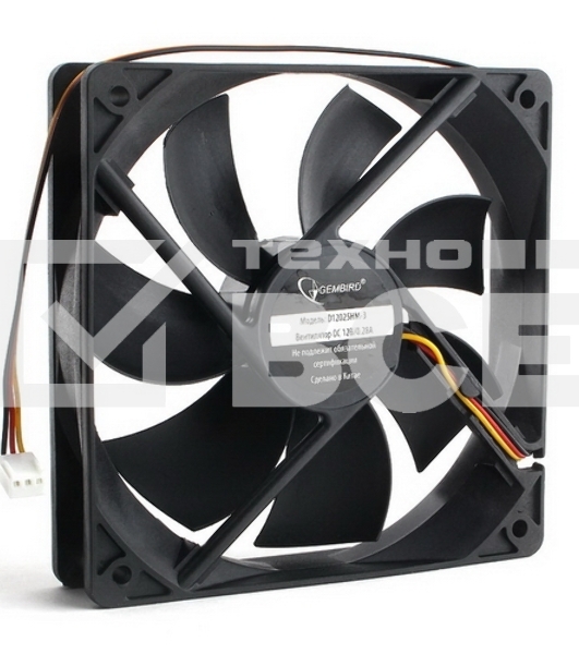 Вентилятор для корпуса Gembird D12025HM-3 черный 120мм 2000rpm 30db 3-pin