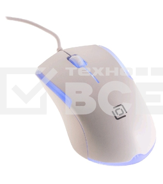 Мышь проводная Oklick 245M белый, 1000 dpi, USB, кнопки - 3