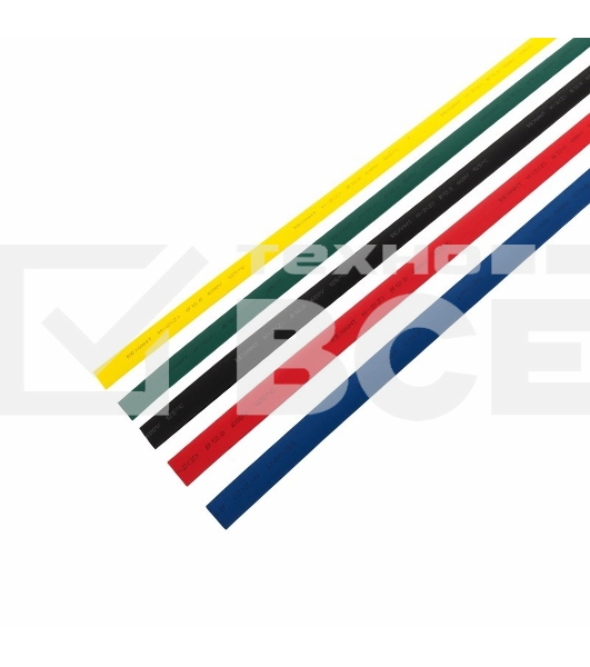 Термоусаживаемые трубки Rexant 15,0/7,5 мм, набор пять цветов, упаковка 50 шт. по 1 м