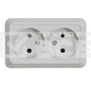 Розетка 2-м BOLLETO накл. 7102 бел. ASD / IN HOME 4680005959822