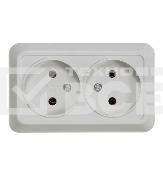 Розетка 2-м BOLLETO накл. 7102 бел. ASD / IN HOME 4680005959822