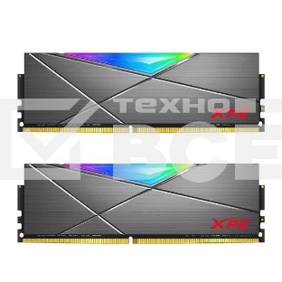 Оперативная память XPG Spectrix D50 RGB, DDR4, 32GB (2x16GB), 3200MHz, CL16, UDIMM, с радиатором, RGB, серый