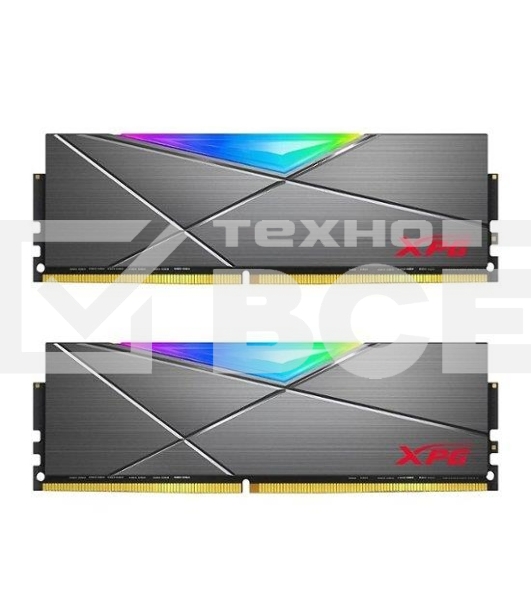 Оперативная память XPG Spectrix D50 RGB, DDR4, 32GB (2x16GB), 3200MHz, CL16, UDIMM, с радиатором, RGB, серый