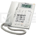 Телефон проводной Panasonic KX-TS2388RUW белый индикатор вызова,повторный набор последнего номера,4 уровня громкости звонка, фото3