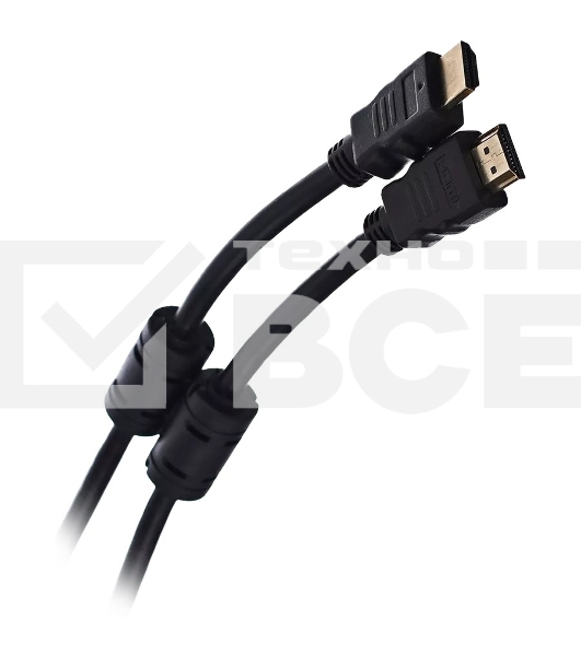 Кабель HDMI v.1.4 10м Telecom, 2 фильтра, 19M -19M, с позолоченными контактами