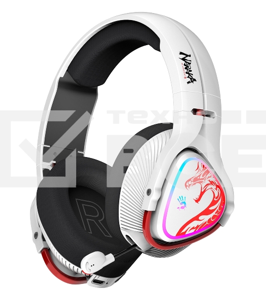 Наушники с микрофоном A4Tech Bloody MR720 белый/красный мониторные BT/Radio оголовье (MR720 NARAKA)