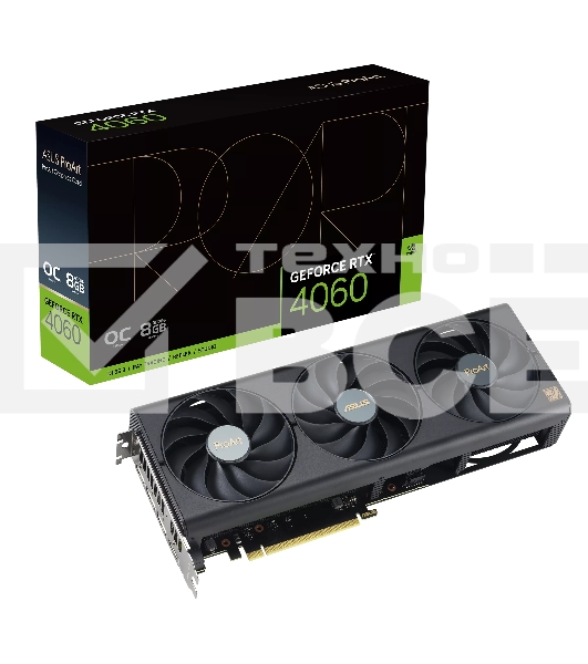 Видеокарта Asus PROART-RTX4060-O8G PCI-E 4.0 RTX4060 8192Mb 128 GDDR6 2550/17000 HDMIx1 DPx3 HDCP Ret