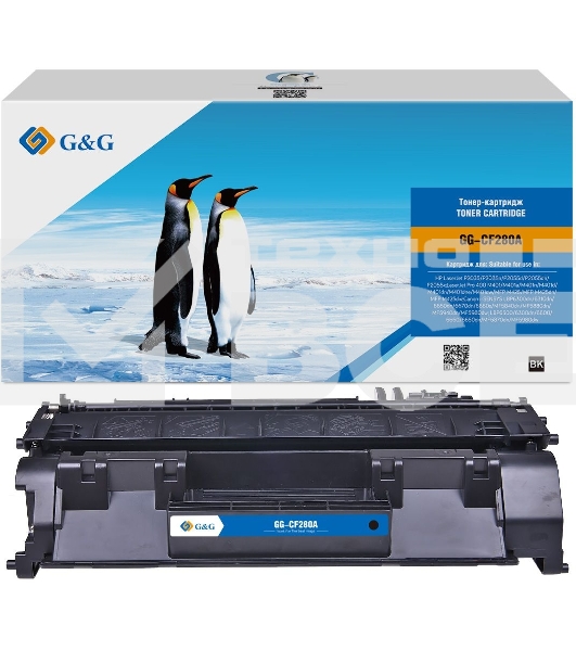 Картридж лазерный G&G GG-CF280A черный (2700стр.) для HP LJ P2035/P2055d/Pro 400 M401/MFP M425