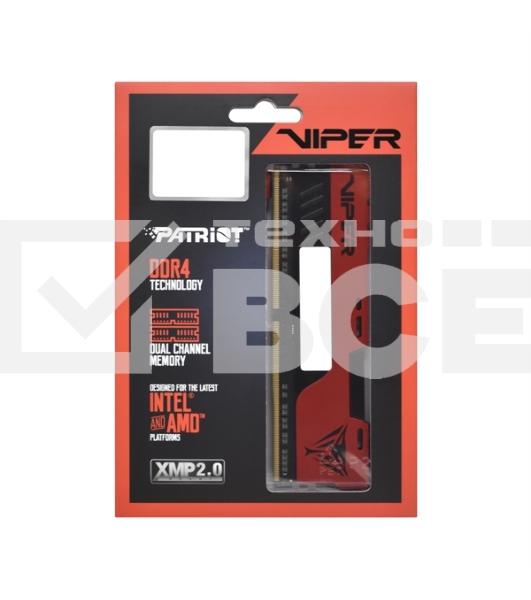 Оперативная память Patriot Viper Elite II, DDR4, 16GB (2x8 GB), 2666 MHz, CL16, радиатор, красный