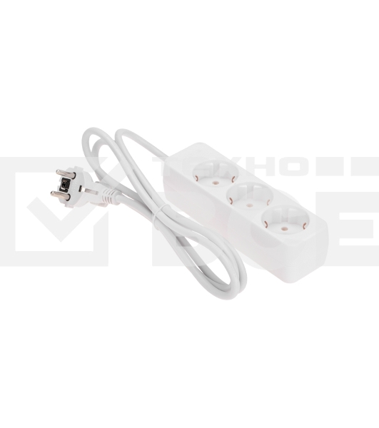 Удлинитель PROconnect 3 гнезда, 1,5 м, 3х0,75 мм², с/з, белый