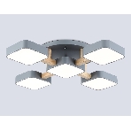 Светильник Ambrella light FL4882/5 GR/WD серый/дерево 90W 3000-6000K 675*675*110 (без ПДУ), фото8