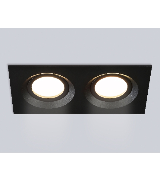Встраиваемый поворотный точечный светильник Ambrella light TN102746/2 BK черный IP20 GU5.3/2 180*95*25