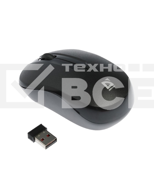 Мышь беспроводная Defender Datum MM-285 черный, 1600 dpi, радиоканал, USB, кнопки - 3