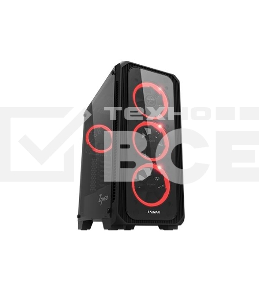Компьютерный корпус ZALMAN Z7 NEO, без БП, большое боковое окно, черный, ATX