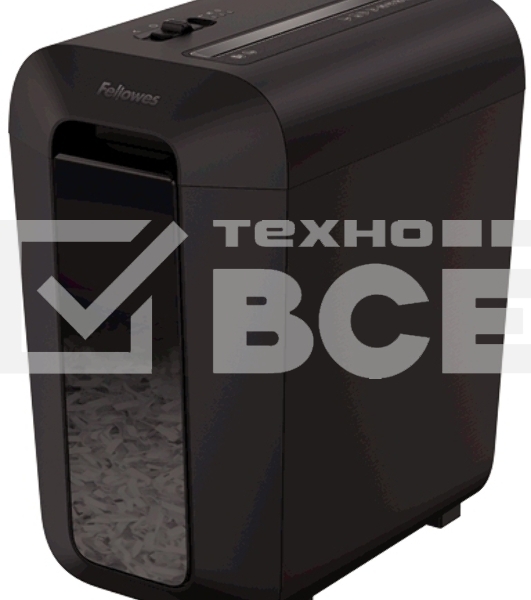Шредер Fellowes PowerShred LX65 черный (секр.P-4)/перекрестный/10лист./22лтр./скрепки/скобы/пл.карты