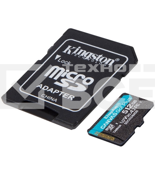 Флеш карта microSDXC 512Gb Class10 Kingston SDCG3/512GB Canvas Go! Plus + adapter