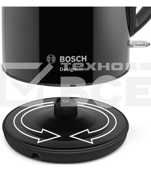 Чайник электрический Bosch TWK3P423 1.7л. 2400Вт черный (корпус: нержавеющая сталь)