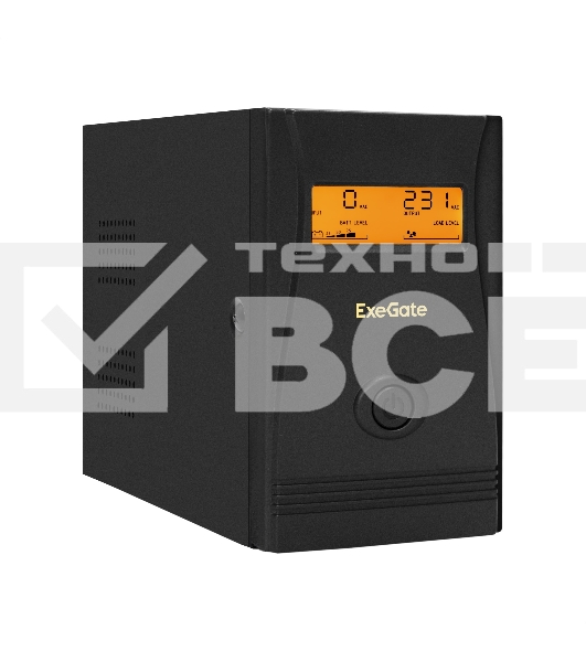 Источник бесперебойного питания ExeGate EX292776RUS Power Smart ULB-800.LCD.AVR.2SH <800VA/480W, LCD, AVR, 2*Schuko, металлический корпус, Black>