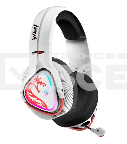 Наушники с микрофоном A4Tech Bloody MR720 белый/красный мониторные BT/Radio оголовье (MR720 NARAKA)