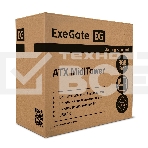Компьютерный корпус Miditower ExeGate EVO-8225-EVO800 (ATX, БП EVO800RGB с вент. 12см, 2*USB+1*USB3.0, черный, 2 вент. с RGB подсветкой и полоса на передней панели, боковая панель - закаленное стекло), фото 1