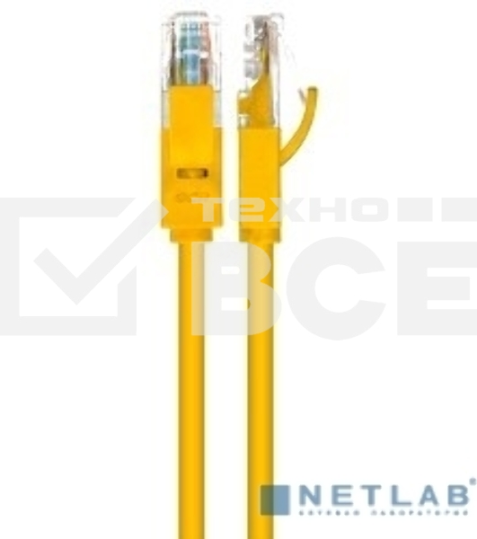 Патч-корд Greenconnect Патч-корд UTP прямой 3 m AWG24 кат.5е,  RJ45,  медь, литой (Желтый), пластик пакет (GCR-LNC02-3.0m )