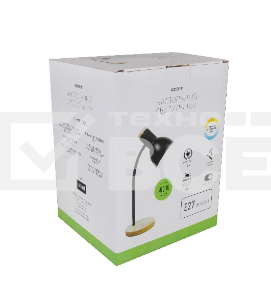 Светильник настольный СТАРТ CT84, E27, до 40Вт, 1,5м, черный