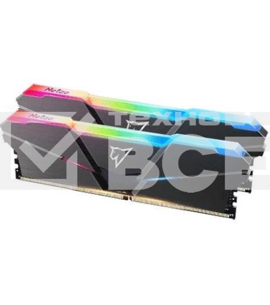 Оперативная память NETAC Shadow, DDR4, 32GB (2x16 GB), 3600 MHz, CL18, радиатор, RGB, чёрный