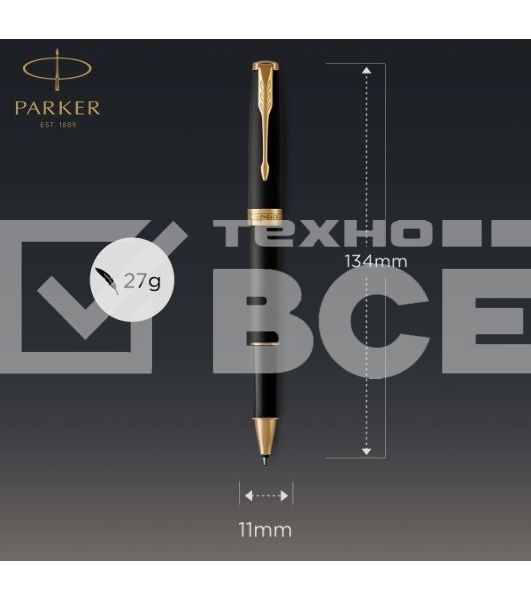 Ручка роллер Parker Sonnet Core T528 (CW1931518) Matte Black GT F черн. черн. подар.кор.