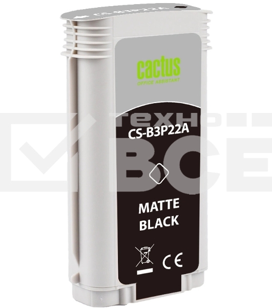 Картридж струйный Cactus CS-B3P22A №727 черный матовый (130 мл) для HP DJ T920/T1500/T2530