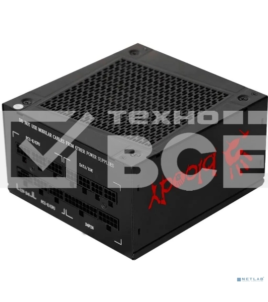 Блок питания Bloody BD-PS1000G, 1000Вт, 80 PLUS Gold, 140мм, модульный, черный