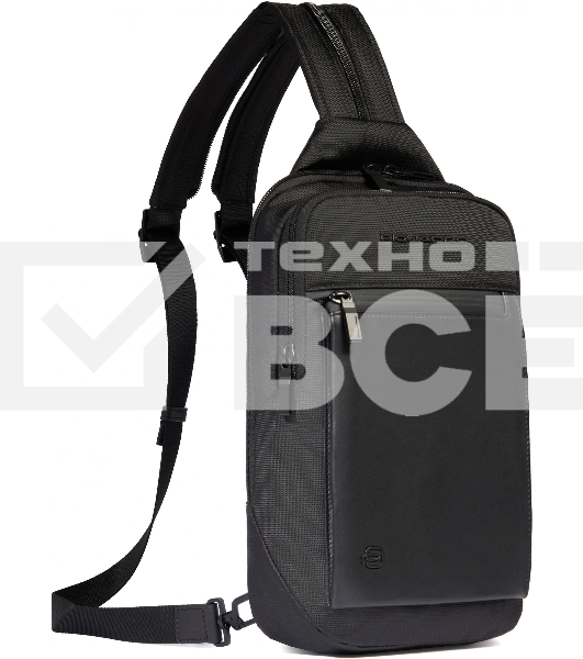 Рюкзак слинг мужской Piquadro Orion CA6625S136/N черный ткань/натур.кожа