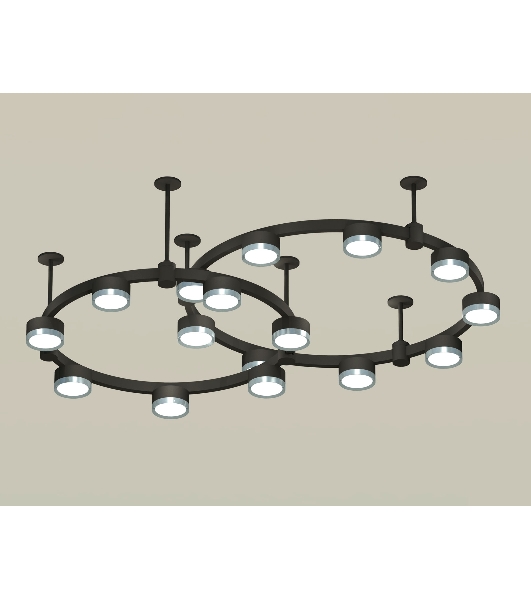 Светильник Ambrella light XR92221160/16 SBK/PPH черный песок/графит полированный GX53 (A9222, A9227, C9242, C9238, N8133)