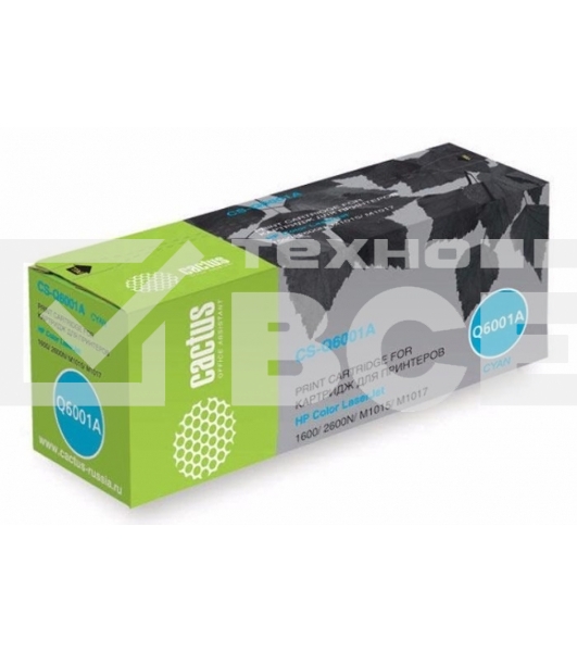 Картридж лазерный Cactus CS-Q6001A голубой (2000 стр.) для HP 1600/2600N/M1015/M1017