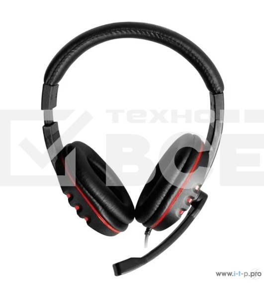 Гарнитура Oklick HS-L380G черный/красный 1.8м мониторы оголовье (JD-032)