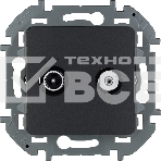 Розетка телевизионная TV/SAT 'звезда' антрацит, фото3