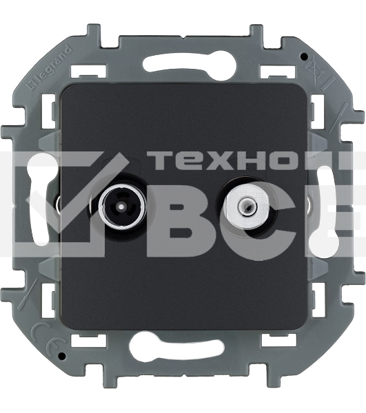 Розетка телевизионная TV/SAT 'звезда' антрацит