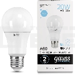 Лампа светодиодная Gauss Elementary 20Вт цок.:E27 груша 220B 6500K св.свеч.бел.хол. A60 (упак.:10шт) (23239), фото4